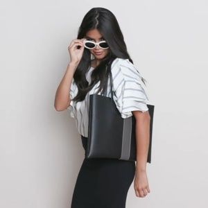 Vince Camuto Vegan Leather Black Luck Tote Bag